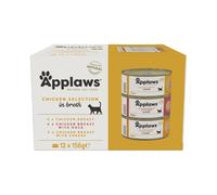 Applaws Pâtée humide 100% naturelle pour chats – Sélection poulet en bouillon – Pack 12 x 156 g