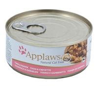 Applaws - Boîte de Nourriture pour Chat, Filet de Thon et crevette, 24 x 70 g, 1680 g