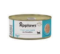 Applaws Boîtes de Nourriture Humide 100% Naturelle pour Chats, Filet de Thon en Bouillon - 24 x 70 g