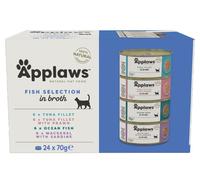 APPLAWS Cat Adult Fish Selection Multipak in Broth 24x70 g mix de saveurs de poisson dans un bouillon