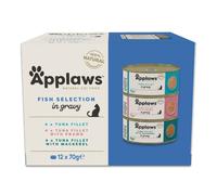 APPLAWS Cat Adult Fish Selection Multipak in Gravy 12x70 g mix de saveurs avec du poisson en sauce