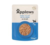 APPLAWS Cat Adult Pouch Thon avec Crabe dans un Bouillon filet de thon avec crabe dans un bouillon 70 g