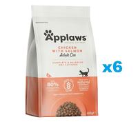 APPLAWS Cat Dry Adult - Poulet et saumon, sans céréales - 2,4 kg (6x400g)