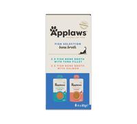 APPLAWS Cat Multipack assortiment de saveurs de poissons en bouillon d’arêtes pour chat 4×85 g