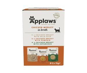 APPLAWS Cat Pouch 12 x 70 g nourriture humide pour chat au poulet et au potiron