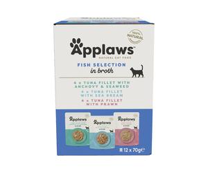 APPLAWS Cat Pouch Multipack Fish Selection - Mix de saveurs de poissons - 12 x 70 g