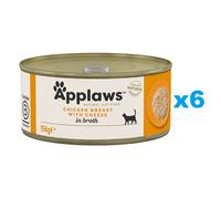 APPLAWS Cat Tin Adult - Blanc de poulet avec fromage en bouillon - 6x156 g