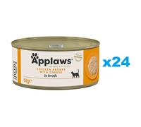APPLAWS Cat Tin Adult - Blanc de poulet et fromage en bouillon - 24x156 g