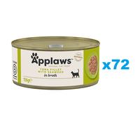 APPLAWS Cat Tin Adult - Filet de thon avec algues en bouillon - 72x156 g