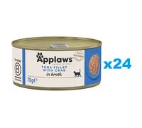 APPLAWS Cat Tin Adult - Filet de thon et crabe en bouillon - 24x70 g