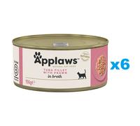 APPLAWS Cat Tin Adult - Filet de thon et crevettes en bouillon - 6x156 g
