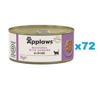 APPLAWS Cat Tin Adult - Maquereau avec sardine en bouillon - 72x70 g