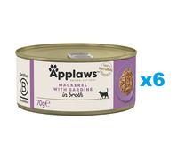 APPLAWS Cat Tin Adult - Maquereau et sardine en bouillon - 6x70 g