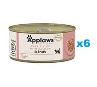 APPLAWS Cat Tin - Filet de thon et saumon en bouillon - 6x70 g