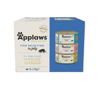 Applaws Aliment humide pour chats adultes Natural – Sélection de poissons en gelée – Pack 12x70g