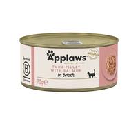 APPLAWS Cat Tin - Nourriture humide Filet de thon et saumon en bouillon - 70 g
