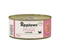 APPLAWS Cat Tin Tuna - Filet de thon et crevettes en bouillon - 70 g