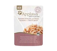 Applaws Premium Natural Wet Cat Food, Thunfischfilet mit Lachs in Gelee 70g Portionsbeutel (16x70g)