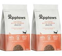 Applaws Complete Natural Dry Cat Food Chicken with Salmon for Adult Cats - 400g Resealable Bag (Lot de 2)