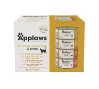Applaws Alimentation humide naturelle pour chats adultes – Poulet en bouillon – 12 x 70 g