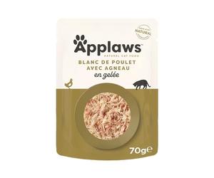 Applaws Natural Aliments humides pour chats Poulet poitrine avec agneau en gelée pour chats adultes - 16 sachets de 70g
