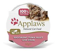 Applaws - Natural Cat Food - Filet de thon avec crabe pour chat (10X60g)