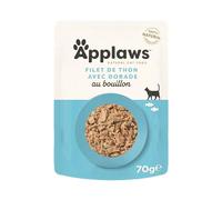 Applaws Natural - Nourriture humide chat adulte - Filet de thon et daurade en bouillon - 12 x 70 g