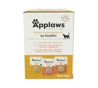 Applaws Nourriture Humide 100% Naturelle pour Chat, Multipack de Poches Sélection de Poulet en Bouillon - 12 x 70g