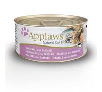 Applaws Nourriture humide pour chats 24 boîtes x 70 g différentes saveurs senior chatons tous âges (maquereau et sardine)