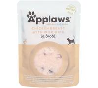 APPLAWS Nourriture humide pour chats avec poitrine de poulet et riz sauvage Aliment 70 g
