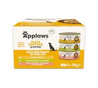 Applaws Nourriture Humide pour Chien 100% Naturelle, sélection de Poulet dans Un Bouillon, boîte de 156 g (Lot de 8)