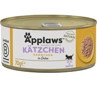 Applaws Nourriture naturelle pour chatons, Poulet Nourriture humide pour chats en bouillon Boîte, 70 g (paquet de 24) (l'emballage peut varier)