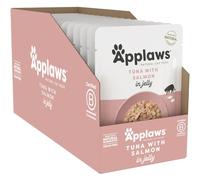 Applaws Premium Natural Wet Cat Food, Thunfischfilet mit Lachs in Gelee 70g Portionsbeutel (16x70g)
