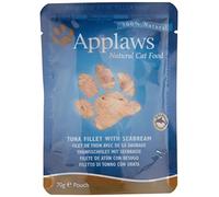 Applaws Sachet de 12 sachets de Thon et dorade de mer, Bouillon, 70 g