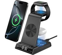Apple 3 In 1 Charging Station With Digital Clock, 18w Fast Induction Charger For Iphone 15 14 13 12 Series, Wireless Charger For Air Pods Pro 2, Wireless Charger For Apple Watch 8