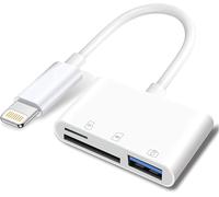 Apple Adaptateur Lightning Vers Carte Sd Et Tf Usb Pour Iphone/Ipad, Lecteur De Cartes 3 En 1, Clé Usb, Clavier, Souris, Hubs, Midi, Carte Mémoire Micro Sd Tf, Plug & Play[GBP6274700]