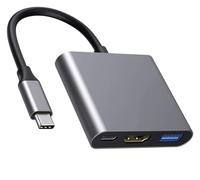 Apple Adaptateur multiport USB C vers HDMI 4 K @ 60 Hz pour iPhone 15/16, certifié MFi Type-C Digital AV Hub avec USB 3.0, 100 W PD pour MacBook Pro Air iPad Pro