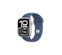 Apple Apple Watch Series 10 GPS 46mm Boîtier en Aluminium Argent avec Bracelet Sport Denim - S/M