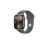 Apple Apple Watch Series 10 GPS + Cellular 42mm Boîtier en Titane Naturel avec Bracelet Sport Gris Minéral - M/L