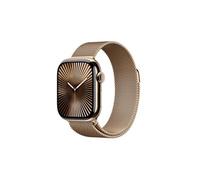 Apple Apple Watch Series 10 GPS + Cellular 42mm Boîtier en Titane Or avec Bracelet Milanais Or