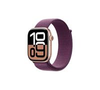 Apple Apple Watch Series 10 GPS + Cellular 46mm Boîtier en Aluminium Rose Gold avec Boucle Sport Prune