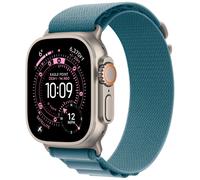 Apple Apple Watch Ultra 3 GPS + Cellular 49mm Natural Titanium Light Blue Alpine Loop Large MEWP4 - Unisex - 49 mm - Montre Connectée - Quartz avec chargeur