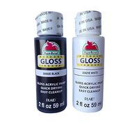 Apple Barrel Acrylic Paint Outdoor Indoor Gloss Set - Black and White (2 Ounces Each) by Apple Barrel