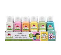 Apple Barrel, Inspiré de la crème glacée, comprend un ensemble de peinture acrylique multi-surfaces avec 12 couleurs avec une finition satinée, 23768E