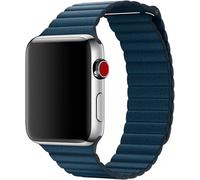 Apple Bracelet De Montre Boucle En Cuir Véritable Cosmos Blue 44/45/46mm Large