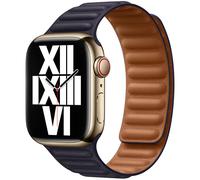 Apple Bracelet Leather Link pour Watch | 38/40/41/42 mm Taille M/L Ink Bleu