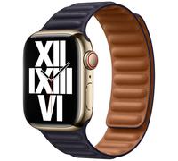 Apple Bracelet Leather Link pour Watch | 38/40/41/42 mm Taille S/M Ink Bleu