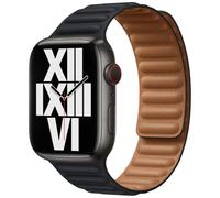 Apple Bracelet Leather Link pour Watch | 38/40/41/42 mm Taille S/M Midnight Blue Noir