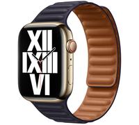Apple Bracelet Leather Link pour Watch | 44/45/46/49 mm Taille M/L Ink Bleu