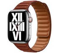 Apple Bracelet Leather Link Watch Series 1 t/m 11 / SE / Ultra (44/45/46/49 mm) Taille M/L Umber Marron